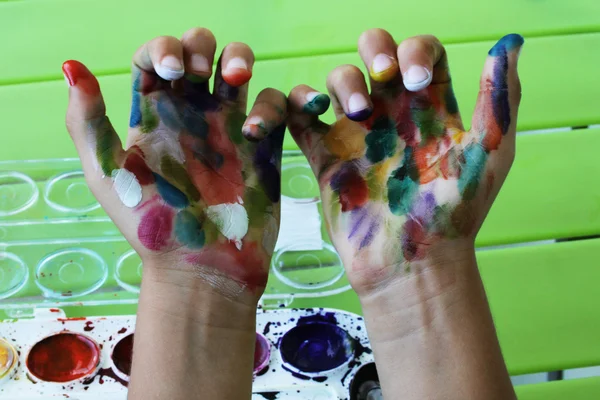Χρωματισμένα τα χέρια — Φωτογραφία Αρχείου