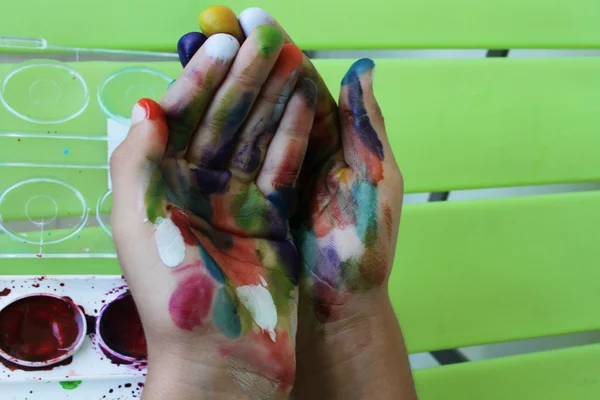 Farbige Hände — Stockfoto