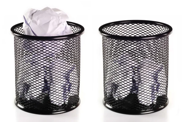 stock image Trash can full of paper