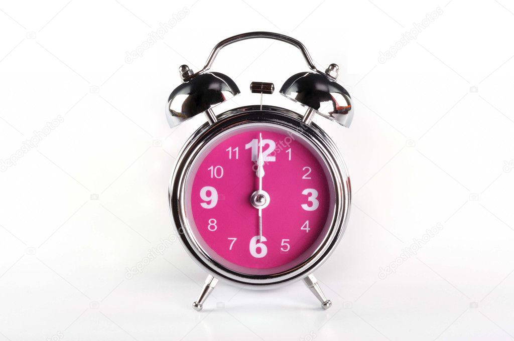 Alarm clock isolated on white