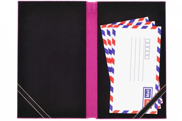 Κλασικό αέρα φάκελος αλληλογραφίας κάρτα βιβλίο — Φωτογραφία Αρχείου