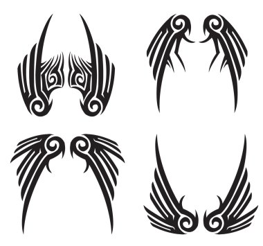 Tribal wings clipart