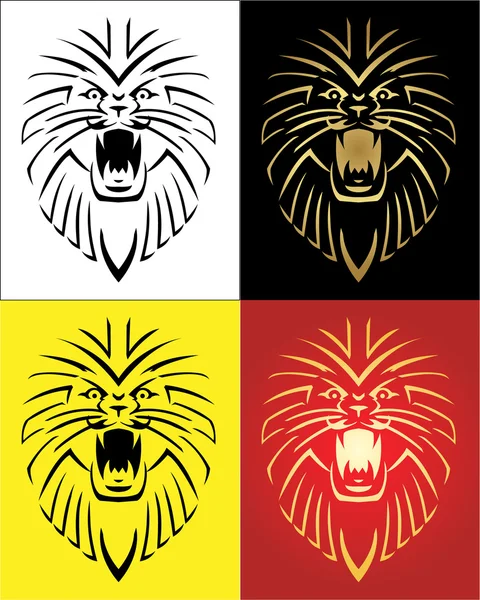 Λιοντάρι μασκότ εικονογράφηση — Διανυσματικό Αρχείο