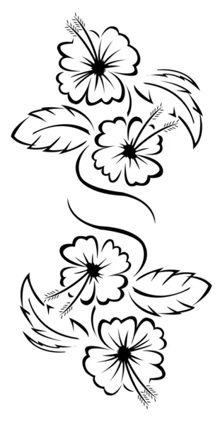 Tatuaż kwiat kwiatowy — Wektor stockowy