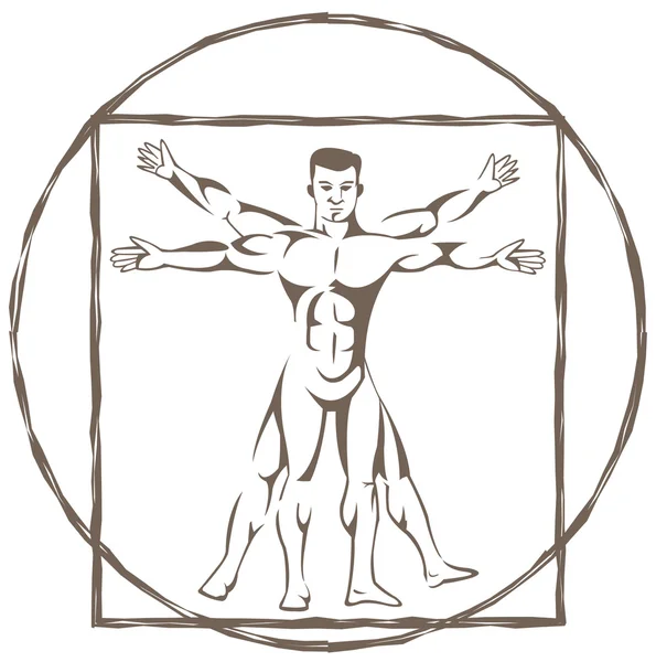 Hombre de Vitruvio — Archivo Imágenes Vectoriales
