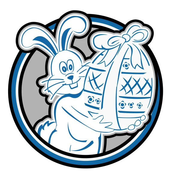 Mascotte del cerchio di Pasqua del coniglio — Vettoriale Stock