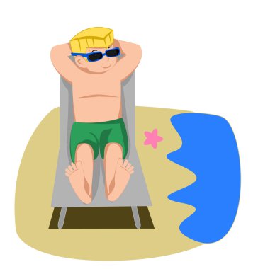 Kid enjoy at beach clipart