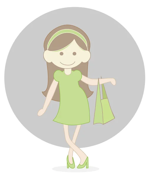 Dívka nakupování — Stockový vektor