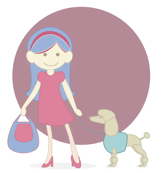 Chica comprando perro — Archivo Imágenes Vectoriales