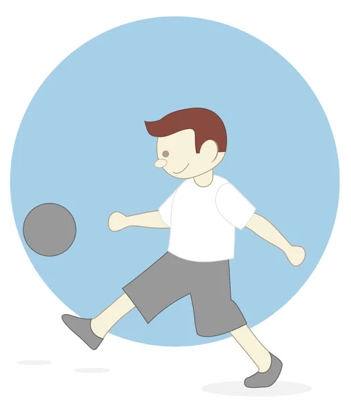 Garçon football — Image vectorielle