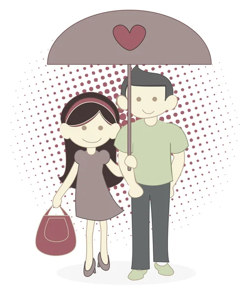 Paar-Regenschirm — Stockvektor