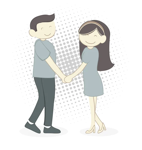 Couple Give Smile — Stock Vector