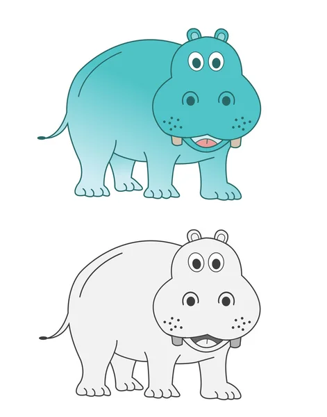 Hipopótamo vector — Vector de stock