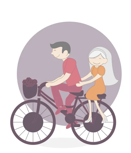 Couple bicycle — Stock Vector