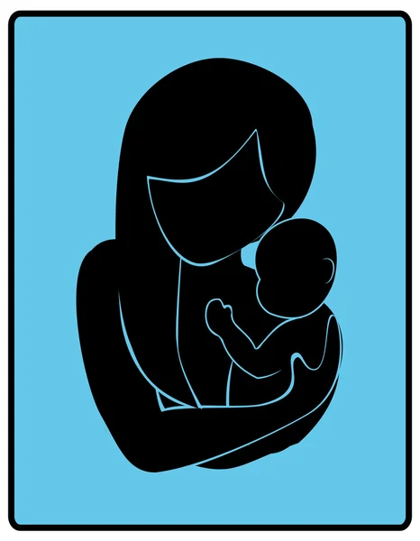 Mãe amor bebê — Vetor de Stock