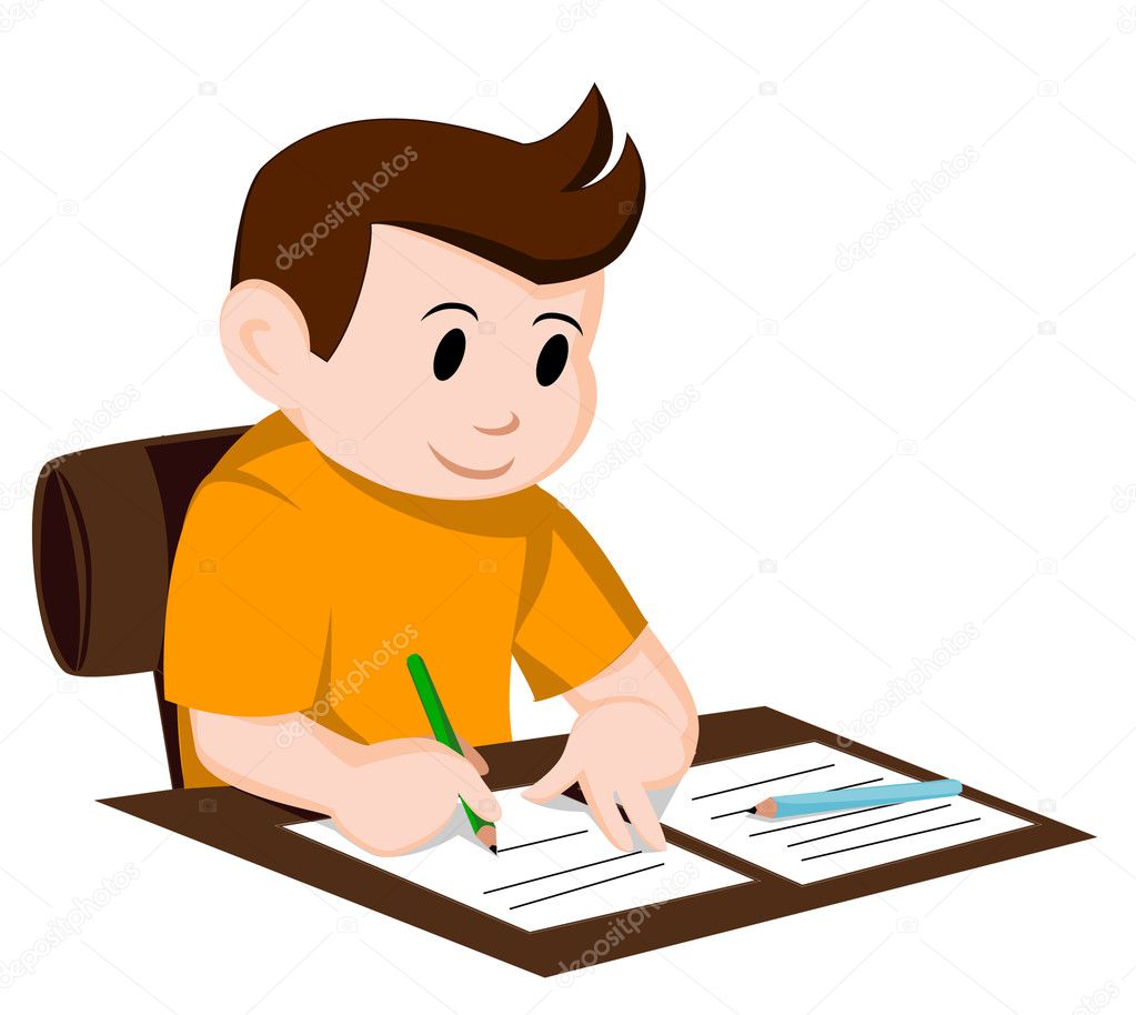 Niño escribiendo Imágenes Vectoriales, Gráfico Vectorial de Niño escribiendo  | Depositphotos