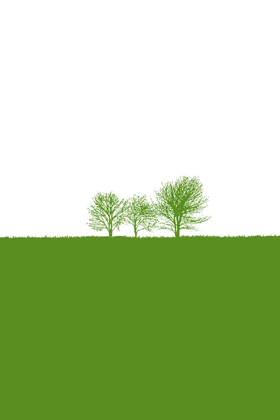 Een groen landschap illustratie — Stockfoto
