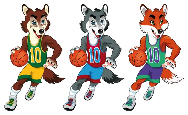 Mascotas de baloncesto . — Archivo Imágenes Vectoriales