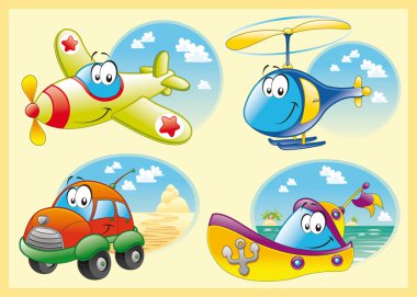 Family of vehicles clipart