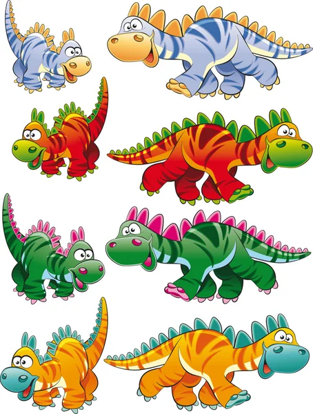 Types of dinosaurs. — Stock Vector