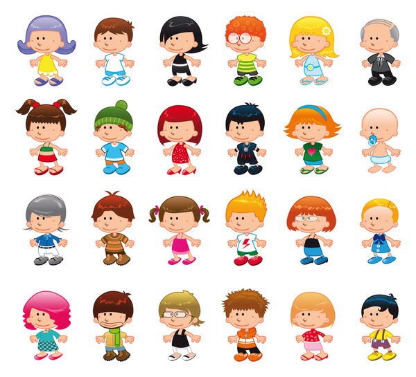 Funny cartoon and vector isolated characters