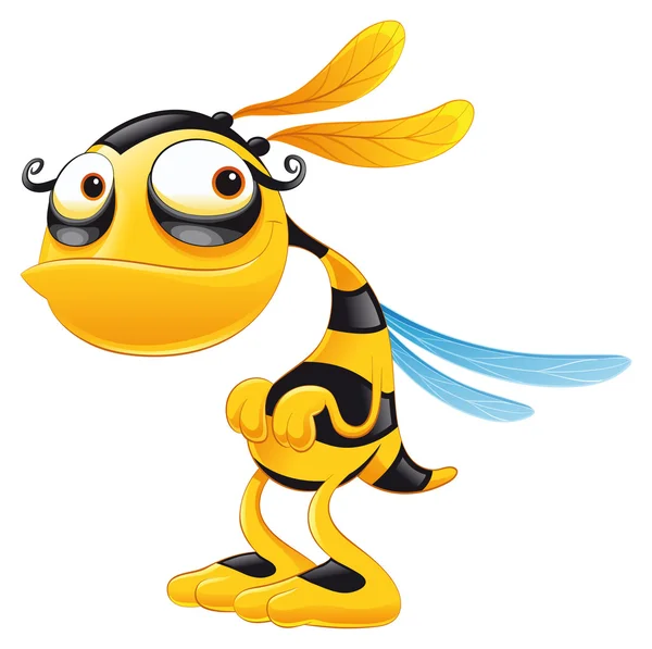 Смешная пчела . — стоковый вектор
