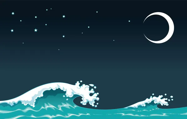 Wave in the night. — Stock Vector