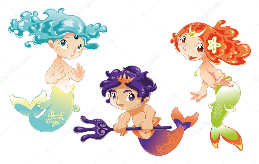 Two Baby Sirens and a Baby Triton