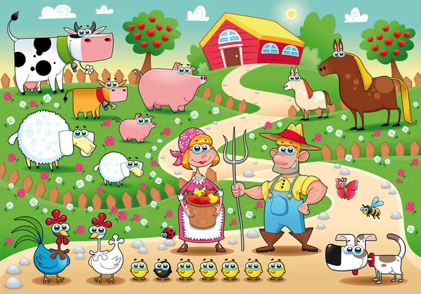Famille agricole . — Image vectorielle