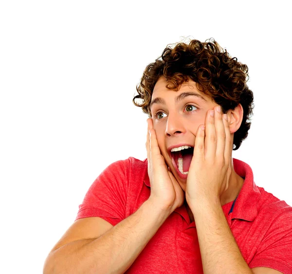 Surprised casual young boy — Stock Photo, Image
