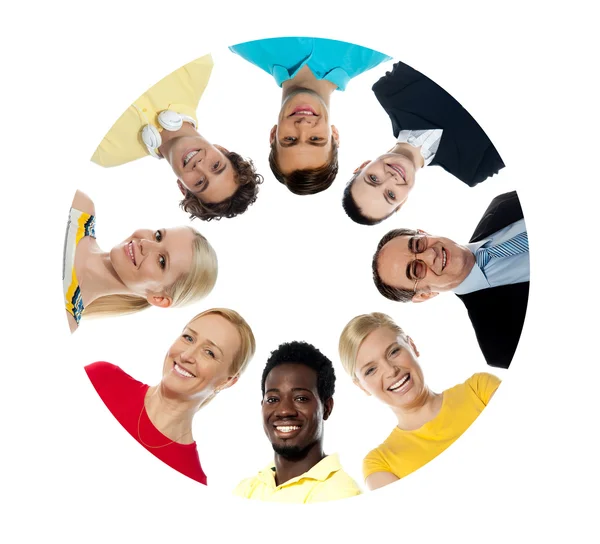 Circle shaped collage with diversified — Stock Photo, Image