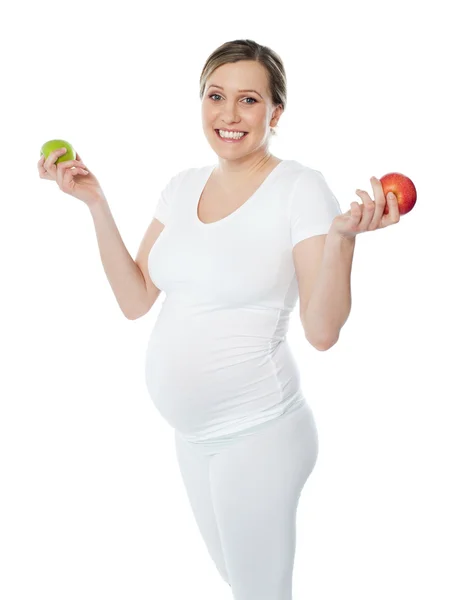 Äta hälsosamt. bo säkert under graviditeten — Stockfoto