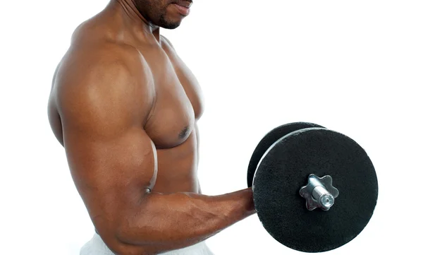 Cropped image of a bodybuilder exercising — Stock Photo, Image