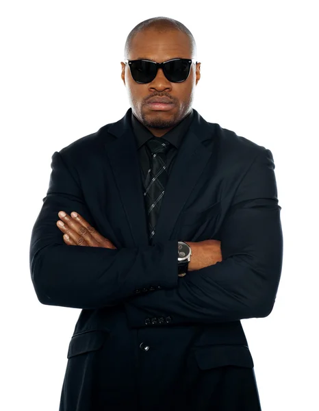 Serious african man in business suit — Stock Photo, Image