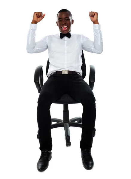 Excited successful business male — Stock Photo, Image