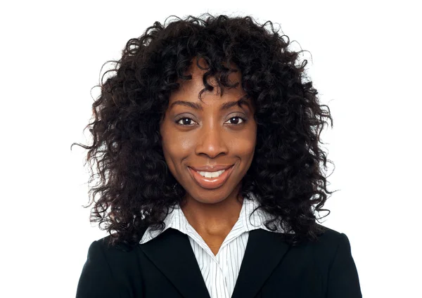 Close-up van portret van Glimlachende zakenvrouw — Stockfoto