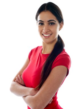 güzel bir kız geçti kolları poz