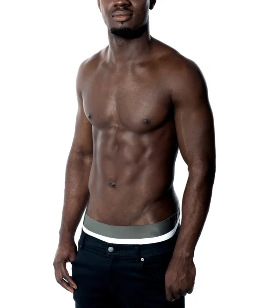 Cropped image shirtless fit guy — Stock Photo, Image