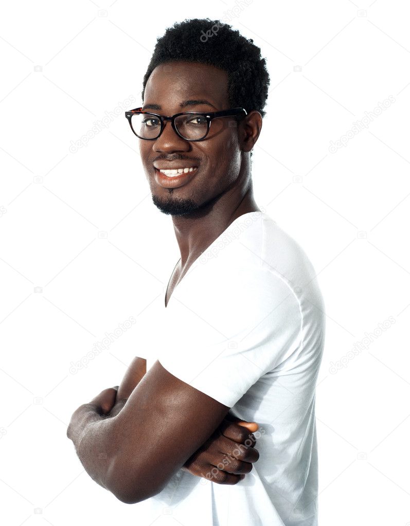 Black man posing with crossed arms