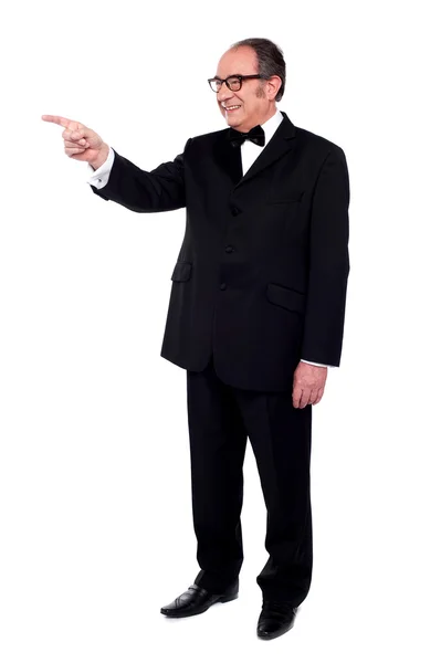 stock image Full length portrait of male pointing