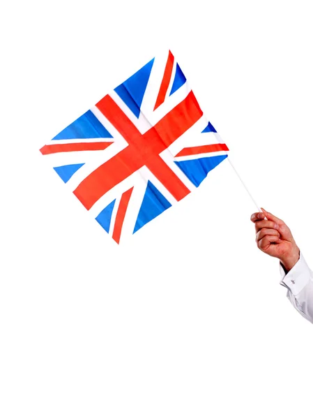 Immagine di maschi che tengono la bandiera del Regno Unito — Foto Stock