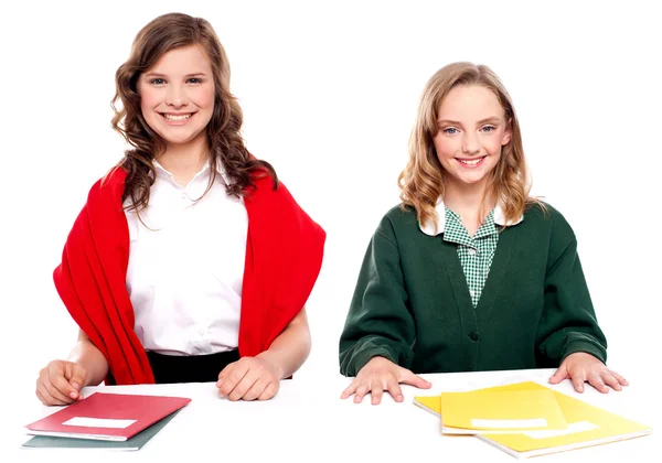 Portret nastolatek studentów z notebookami — Zdjęcie stockowe