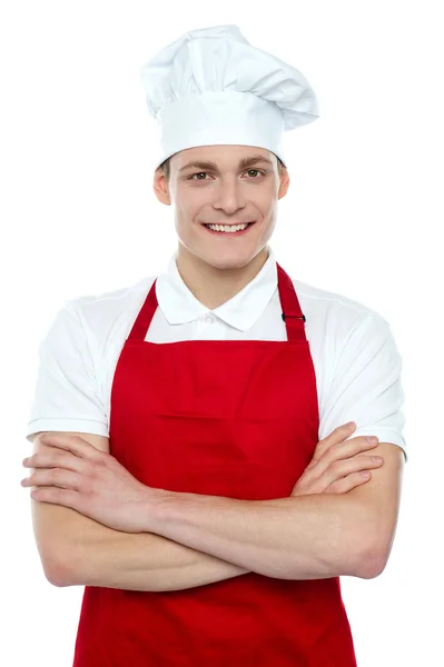 Kendine güvenen erkek aşçı portresi — Stok fotoğraf