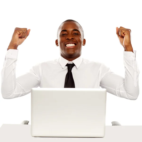 Victorious african business executive — Stock Photo, Image