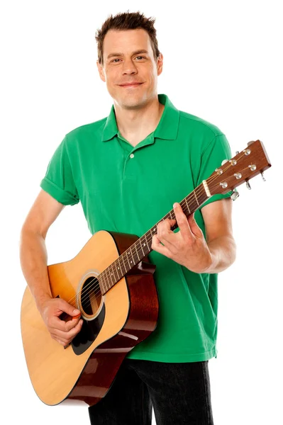 Smart rock guitar player at his best — Stock Photo, Image