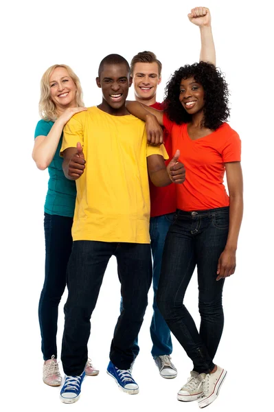 Portrait of joyful young group of friends — Stock Photo, Image