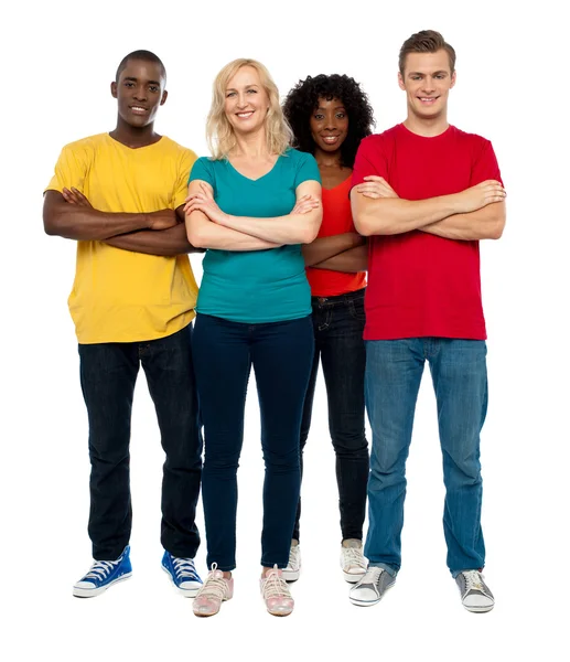 Team of young posing in style — Stock Photo, Image