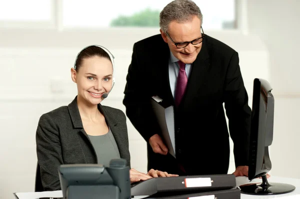 Team of two business executives working in office — Stock Photo, Image