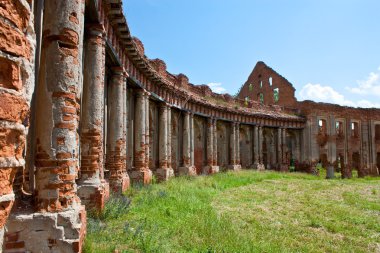 The ruins of the old palace in Belarus clipart