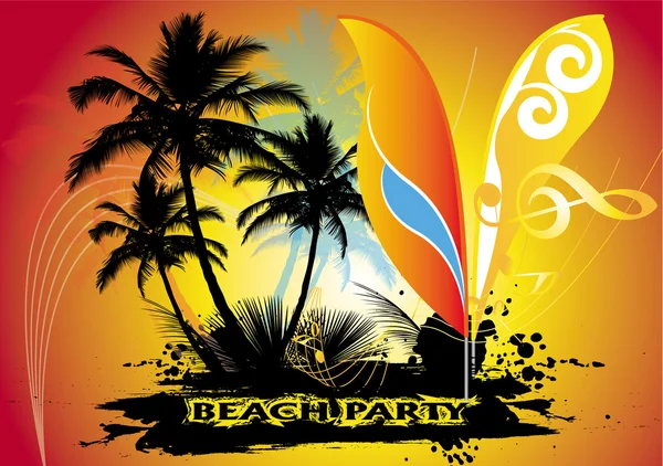 Lato tło, beach party — Wektor stockowy